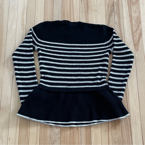 Broome Street Kate Spade Striped Peplum Cashmere Blend Knit Sweater - Sz XS - Picture 6 of 16